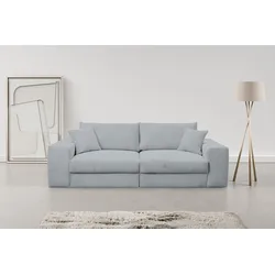 Big-Sofa WERK2 "Rozzana mit viel Platz und aktuellen Bezugsvarianten", grau, B:246cm H:82cm T:105cm, 90% Polyester, 10% Nylon, Sofas, mit losen Rückenkissen