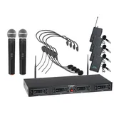 McGrey UHF-2V4H Quad Funkmikrofon Set mit 2x Handmikrofon, 4 Headsets und Taschensender