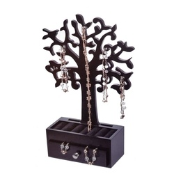 Spetebo Schmuckbaum Schmuckbaum mit Schublade – schwarz, weißes Schmuckkästchen in Baumform schwarz