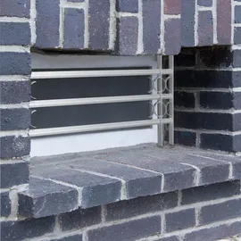 Relaxdays Fenstergitter Einbruchschutz, ausziehbar, für außen, Stahl, 450 x 1000-1500 mm, Sicherheitsgitter, grau