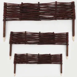 3 Beeteinfassungen aus Weide 10x50cm I Beetbegrenzung /Weidenzaun zur Beetumrand...