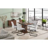 Hela »Ariana, Esstisch mit 6 Stühlen, ausziehbarer Küchentisch« Set, 1 Tisch ausziehbar / 6 Stühle, 7 Stk. tlg. Tisch 120-160cm, 6 Stühle mit hoher Belastbarkeit, grau