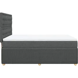 vidaXL Boxspringbett mit Matratze Dunkelgrau 140x200 cm Stoff