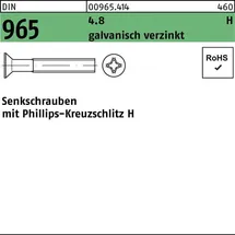 reyher nachf. gmbh & co.*f. DIN 965 Form C Senkkopfschraube M4x80 Stahl 4.8 galvanisch verzinkt PH