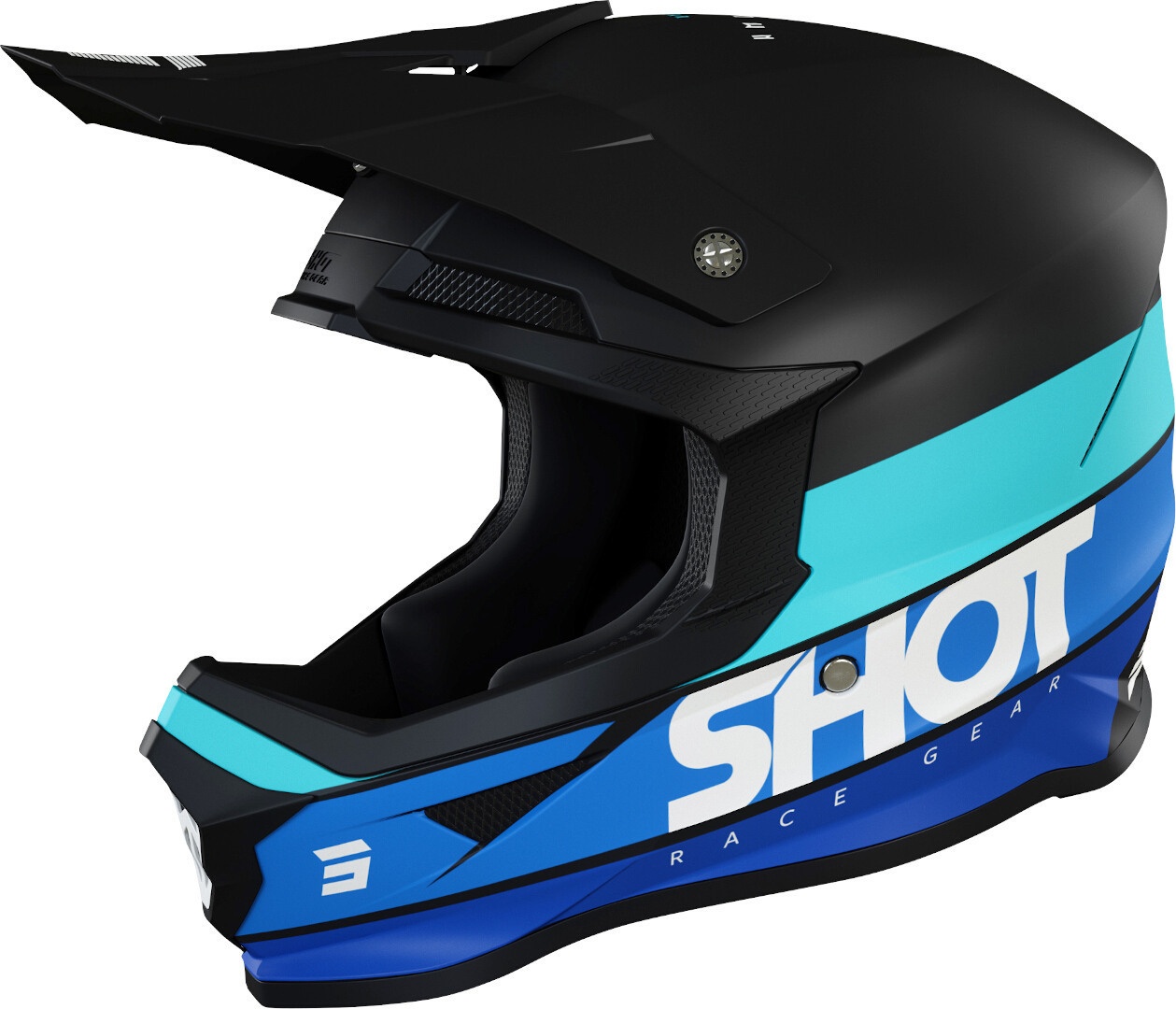 Shot Furious Story Motorcross helm, zwart-blauw, L