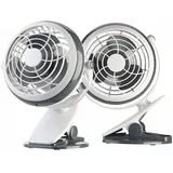 Sichler Haushaltsgeräte 2er-Set Mobile Ventilatoren mit Klemme, USB- & Batterie-Betrieb, 3 W