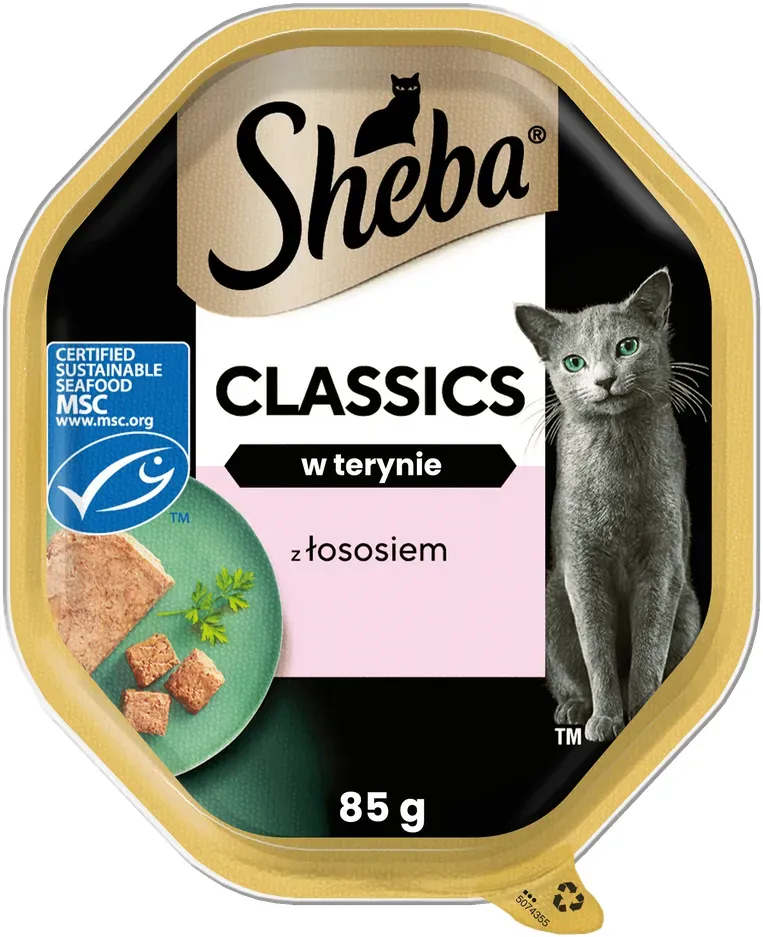 SHEBA® Classics 85g mit Lachs - Katzennassfutter in Pastete