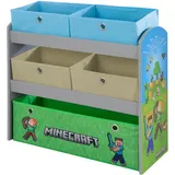 Minecraft Phoenix Spieleregal 5 Stoffboxen mehrfarbig