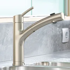 Lenz Spültischarmatur Nexo herausziehbar nickelfarben 22,4 cm