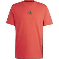 Adidas Essentials 3-Streifen Single Jersey Kurzarm-T-Shirt Pure Ruby / Black L