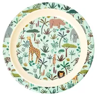 Rice Kinderteller Jungle Animals 20 cm grün