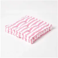 Homescapes Bodenkissen Sitzkissen Breite Streifen rosa 50 x 50 x 10 cm rosa 50 cm x 50 cm x 10 cm