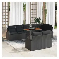 vidaXL Garten-Sofa-Set 9-tlg. schwarz