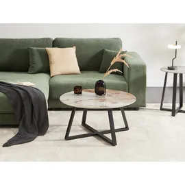 Beliani Couchtisch Ivins Keramik Weißer Marmor