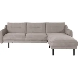 Ecksofa ANDAS "Nordfyn L-Form", grau, B:239cm H:81cm T:166cm, Struktur weich (100% Polyester), Luxus-Microfaser Lederoptik (100% Polyester), 100% NaturLEDER, Sofas, edles Design in 3 Bezugsqualitäten, Design by Morten Georgsen