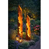 Estexo Dekosäule Rostsäule Gartendeko 120 + 150 cm Set Edelrost Säule Pflanzsäule Rost