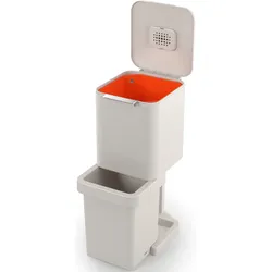 Mülleimer JOSEPH JOSEPH "Totem Pop", grau, B:30cm H:76cm T:36,6cm, Edelstahl, Mülleimer, Küchen-Mülleimer Mülleimer, 40 Liter, (2x20 Liter)
