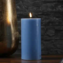Deluxe Homeart Mia Deluxe LED Stumpenkerze 20 cm blau
