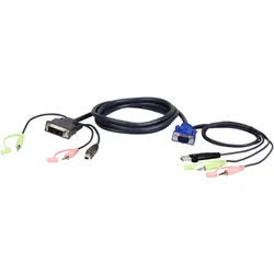 ATEN 2L-7DX2U - Tastatur- / Video- / Maus- / Audio-Kabel - USB, HD-15 (VGA)