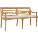 vidaXL Batavia-Bank mit Kissen 150 cm Massivholz Teak