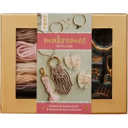 TOPP 18171 Makramee-Schmuckset „With Love“ in Rosé & Natur