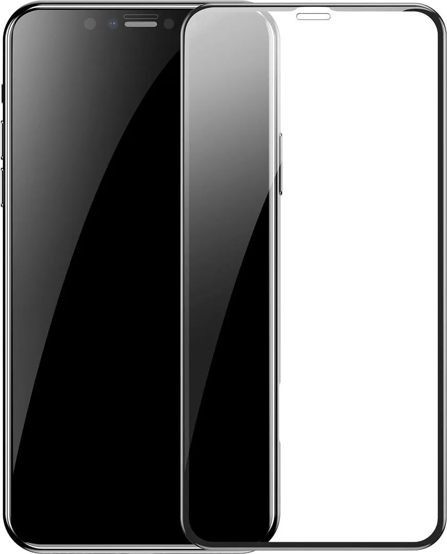 Baseus 0.3mm Full-screen and Full-glass Tempered Glass Film(2pcspack+Pasting Artifact) for iP XS Max/11 ... (2 Stück, iPhone XS Max, iPhone 11 Pro Max), Smartphone Schutzfolie
