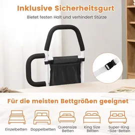 Costway Bettschutzgitter Rausfallschutz 136 kg Schwarz/Weiß