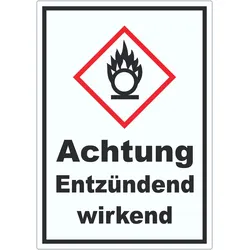 HB-Druck Aufkleber Entzündend wirkend Brandfördernd Flamme A9 (37x52mm)