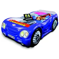 JV Möbel Kinderbett Rennwagen 90 x 200 cm Kunststoff/MDF Blau
