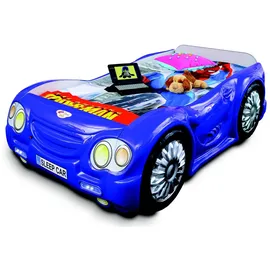 JV Möbel Kinderbett Rennwagen 90 x 200 cm Kunststoff/MDF Blau