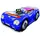 JV Möbel Kinderbett Rennwagen 90 x 200 cm Kunststoff/MDF Blau