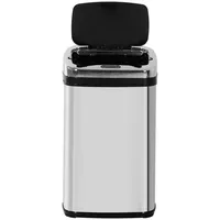 UMAY Mülleimer Automatik Sensor 30L mit IR Sensor, viereckig, Edelstahl, für hygienisches Abfallmanagement silberfarben