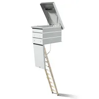 DOLLE Flachdachausstieg mit Bodentreppe clickFIX® 3-teilig 140x70cm mit U-Wert 0,49 Konstruktionshöhe 76,8-100,8cm