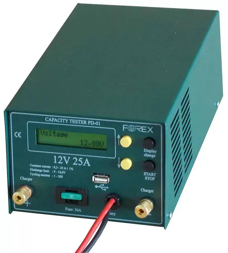 Forex Battery Tester 12/25 mit Software und Kabel 12V 0.3-25A