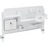 [en.casa] Schreibtisch-Organizer zum Anklemmen Sauda 114x68 cm Stahl Weiß