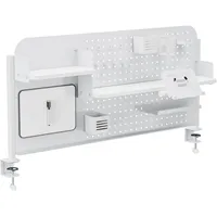 [en.casa] Schreibtisch-Organizer zum Anklemmen Sauda 114x68 cm Stahl Weiß