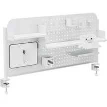 [en.casa] Schreibtisch-Organizer zum Anklemmen Sauda 114x68 cm Stahl Weiß