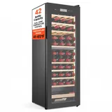VEVOR Weinkühlschrank für 42 Flaschen, Freistehender Flaschenkühlschrank mit Doppelzonen, Einstellbarer Temperatur von 5 °C bis 18 °C und Glastür, für Hausbar, Büro, Bar, Rotwein, Weißwein, Champagner