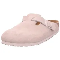 Birkenstock Boston Suede Holzschuhe Antique White 40