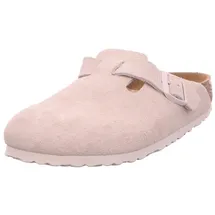 Birkenstock Boston Suede Holzschuhe Antique White 40