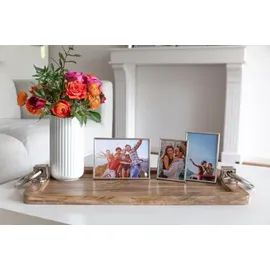 Edzard 2er Set Bilderrahmen Genua für Foto 13x 18 cm, edel versilbert, anlaufgeschützt,