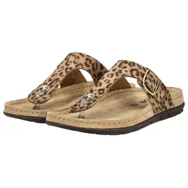 ROHDE Damen Pantolette Leder Zehentrenner mit Leopardenmuster Rodigo-D 5891, Größe:40 EU, Farbe:Beige - 40