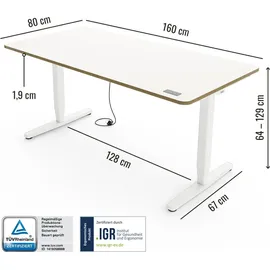 Yaasa Desk Pro Schreibtisch – Gestell weiß – el. höhenverstellbar – Konfigurator