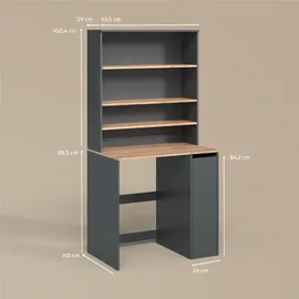 livinity® Waschmaschinenschrank Paolina 93,6 x 88,2 cm Anthrazit/Goldkraft Eiche
