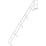 Günzburger MUNK zweiter Handlauf Aluminium-Treppe mit Plattform 45° 18 Stufen