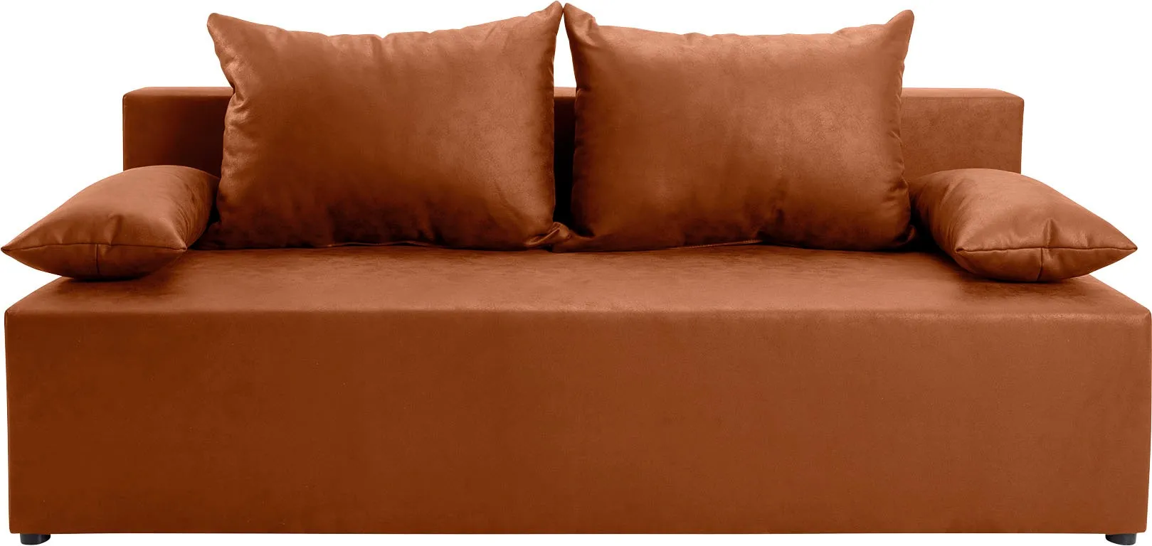 Schlafsofa EXXPO - SOFA FASHION "Exxpo Tabou", braun (cognac), B:193cm H:88cm T:85cm, Luxus-Microfaser (100% Polyester), Sofas, Bettfunktion,Bettkasten, wahlweise mit Liftbettfunktion und Federkern