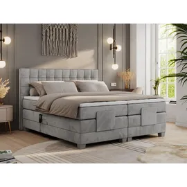 MKS Boxspringbett 140 x 200 cm H3 Hellgrau