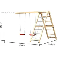 Akubi Doppelschaukelanbau mit Klettergerüst 83702