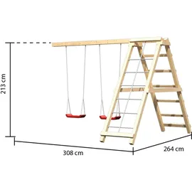 Akubi Doppelschaukelanbau mit Klettergerüst 83702