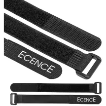 ECENCE Kabelbinder wiederverschließbar, 12er Set Klett-Kabelbinder 2cm x 20cm